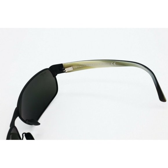 Maui Jim Black Coral MJ 249-2M Rectangle Black Sunglasses Neutral Gray Lens (B) - Picture 4 of 6